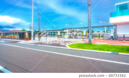 Roads and streets Anime-style processing Roads and streets Anime-style processing 80733362
