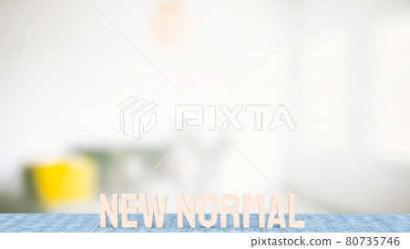 wood text new normal for life style in covid 19 concept 3d rendering 80735746