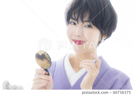 Kimono short-haired woman lace half-collar Kimono short-haired woman lace half-collar 80736375