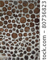 Antique Rustic Cordwood Log Cabin House Wall Background Antique Rustic Cordwood Log Cabin House Wall Background 80736823