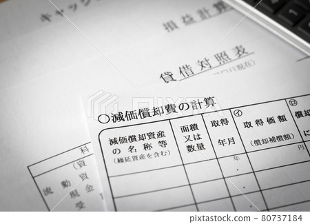 Depreciation calculation sheet Balance sheet Income statement Depreciable assets Fixed assets 80737184