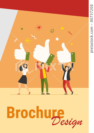 Tiny people holding thumbs up flat vector illustration Tiny people holding thumbs up flat vector illustration 80737208