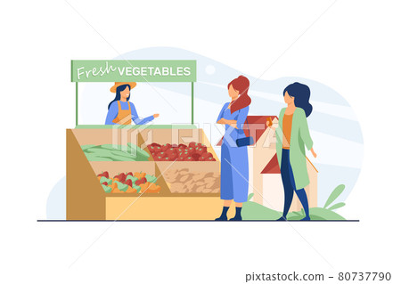 Women choosing fresh vegetables from farm Women choosing fresh vegetables from farm 80737790