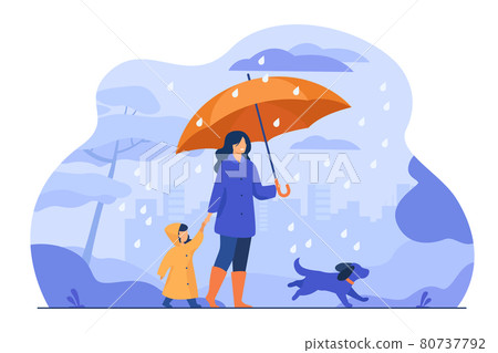 Woman with umbrella Woman with umbrella 80737792