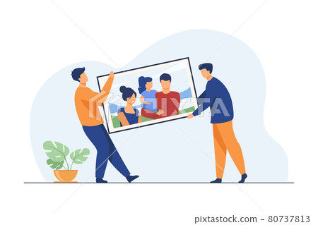 Two men carrying big family picture Two men carrying big family picture 80737813