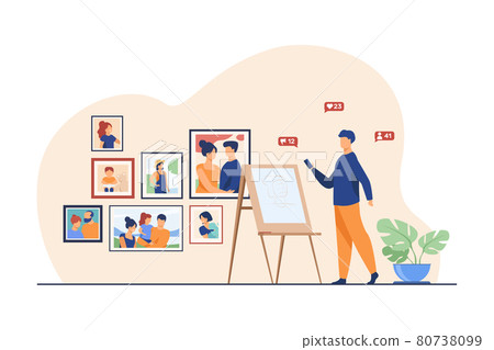 Artist working in his studio 80738099