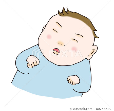 熟睡的嬰兒的插圖 80738629