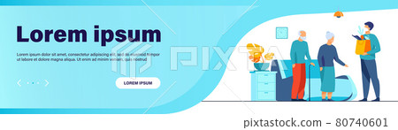 Volunteer delivering food parcels for elderly people 80740601