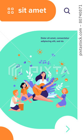 Group of kids clapping hands at their teacher 80740871