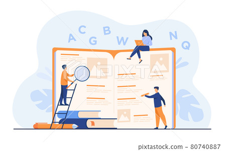 Students learning foreign language with vocabulary 80740887