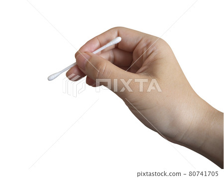 Hand with swab Hand with swab 80741705
