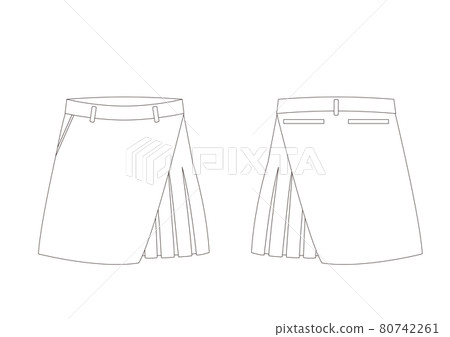 ★2023SS新作★JEEP★A1 Basic Pleats Skirts Golf skirt with many mini obi pleats with - Stock