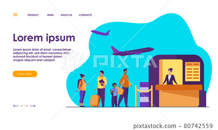 Airport queue vector illustration Airport queue vector illustration 80742559