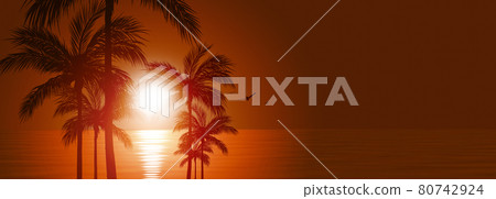tropical sunset banner tropical sunset banner 80742924