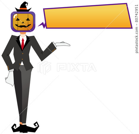 Monitored Halloween pumpkin head gentleman Monitored Halloween pumpkin head gentleman 80742951