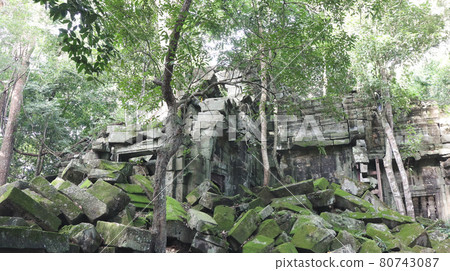 Preah Vihear Temple, a traditional Cambodian building surrounded by beautiful nature 80743087