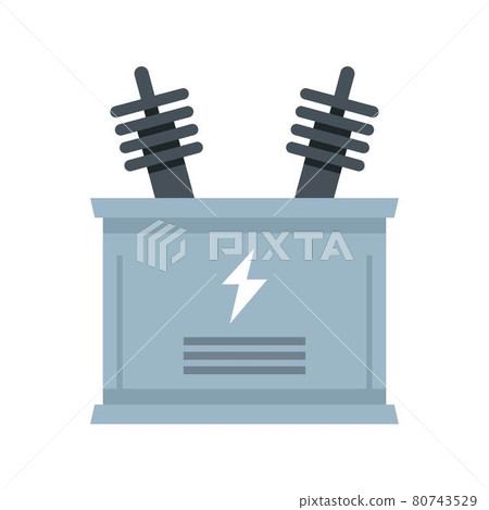 Electric transformer icon flat isolated vector 80743529