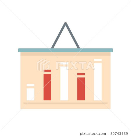 Graph money banner icon flat isolated vector Graph money banner icon flat isolated vector 80743589
