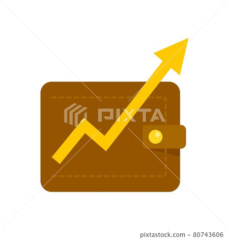 Wallet money graph icon flat isolated vector 80743606