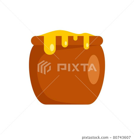 Honey jar icon flat isolated vector 80743607