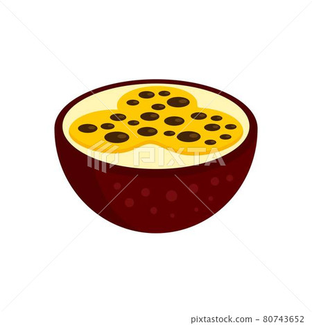 Passion fruit icon flat isolated vector - Stock Illustration [80743652 ...