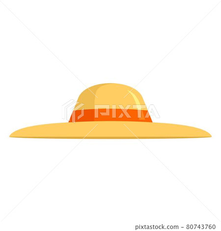 Sun protection woman hat icon flat isolated vector 80743760