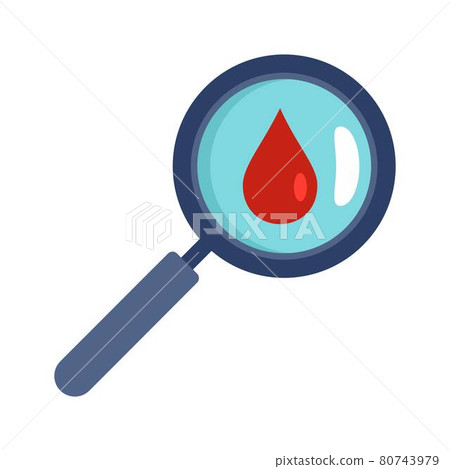Blood drop under magnifier icon flat isolated vector Blood drop under magnifier icon flat isolated vector 80743979