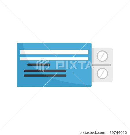Diabetes pills pack icon flat isolated vector 80744030