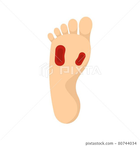 Blood foot pain icon flat isolated vector 80744034