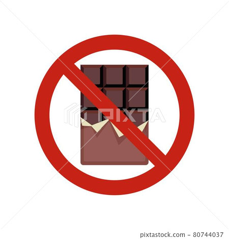 No chocolate bar icon flat isolated vector No chocolate bar icon flat isolated vector 80744037