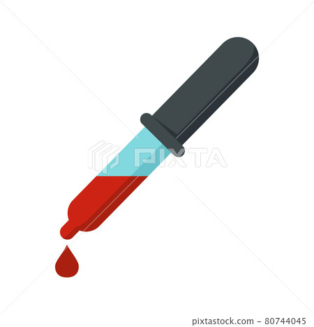 Drop blood test icon flat isolated vector Drop blood test icon flat isolated vector 80744045