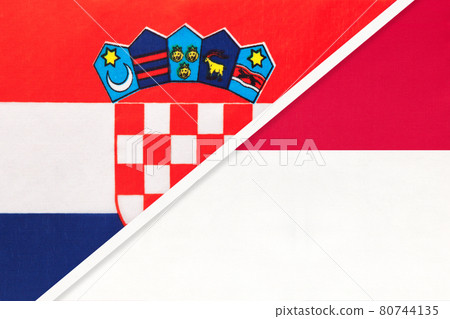 Croatia and Monaco, symbol of country. Croatia and Monaco, symbol of country. 80744135