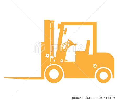 堆高機剪影[在PNG影像中，背景和白色部分是透明的] 80744416