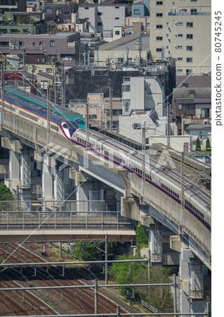 [View from Prince's North Topia: Tohoku Shinkansen E2 Series + E3 Series] 80745245