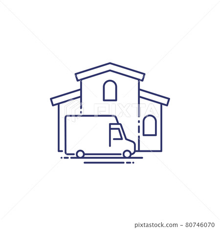 Home delivery line vector icon Home delivery line vector icon 80746070