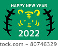 Simple and cute Tiger New Year's card template 2022 80746329
