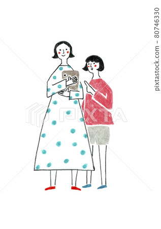 Mother and daughter searching using a tablet Mother and daughter searching using a tablet 80746330