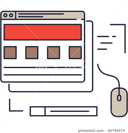 Digital computer open online document icon vector 80746474