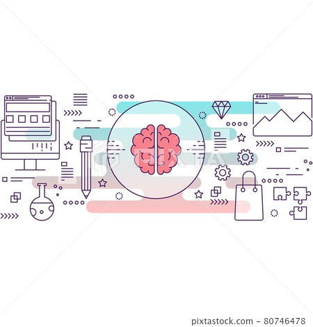 Brand design brainstorm process vector flat icon 80746478