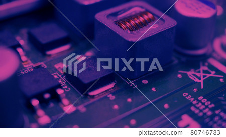 Semiconductor. cpu chip located on the green motherboard of the computer. Semi conductor motherboard circuit board. Hightech computer board with manufacture chip pcb technology. Smart phone iot chip. 80746783