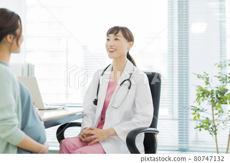 Doctor examining a pregnant woman 80747132