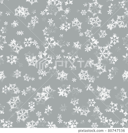 Winter seamless pattern with white snowflakes on grey background. Vector illustration for fabric, textile wallpaper, posters, gift wrapping paper. Christmas vector illustration. Falling snow Winter seamless pattern with white snowflakes on grey background. Vector illustration for fabric, textile wallpaper, posters, gift wrapping paper. Christmas vector illustration. Falling snow 80747536