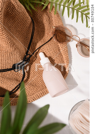 Skin care bottle and summer landscape 80749184