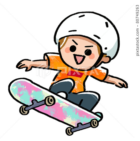 Children skateboarding Children skateboarding 80749263