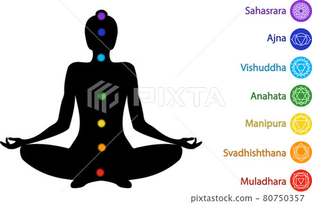 Woman silhouette in yoga asana vector illustration 80750357