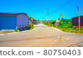Country roads and railroad crossings Anime-style processing 80750403
