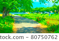Riverside promenade animation style processing 80750762