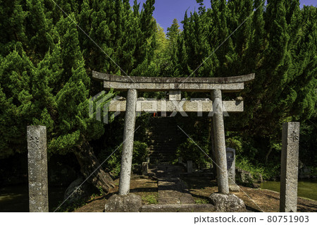 早島公園城山稻荷神社岡山縣筑波區早島町 照片素材 圖片 圖庫