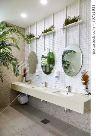 Eco-friendly toilet with plants 80751931