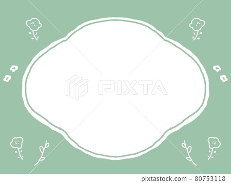 Green flower frame illustration 80753118